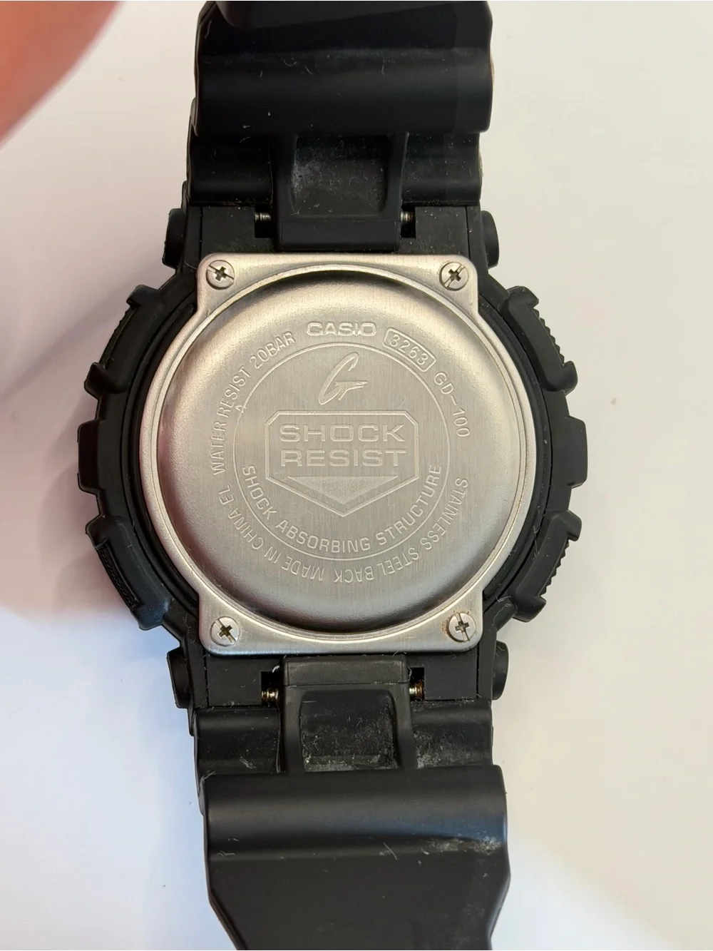 Casio‎ G-Shock GD100-1B black resin digital watch, very good